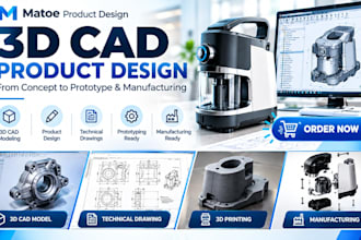 do 3d cad product design for prototyping and manufacturing