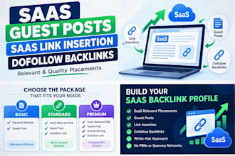 provide saas link insertion and high authority guest post backlinks