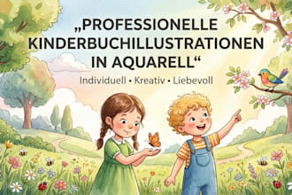erstelle eine professionelle kinderbuch illustration in aquarell