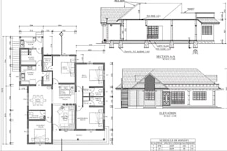 design modern house floor plan and architectural drawing for permit