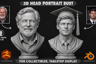 sculpt realistic 3d head 3d face 2d photo to 3d head for printing in zbrush