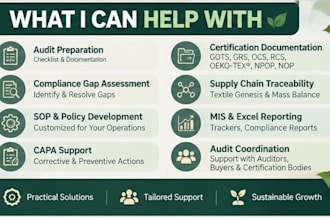 provide textile compliance and audit support