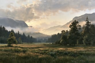 digitally oil painting landscape