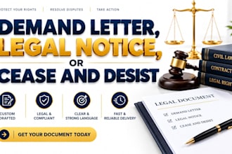 draft your demand letter, legal notice, cease and desist letter as a US attorney