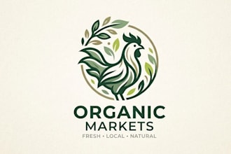 design modern chicken logo for organic markets