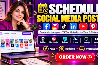 schedule your posts on social media via buffer, loomly, hootsuite, publer etc