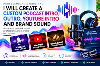 create a custom podcast intro, outro, youtube intro, and brand sound