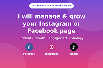 manage and grow your instagram or facebook business page