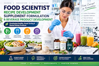 develop food, beverage and supplement product formulation, protein powder recipe