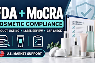 help with fda mocra cosmetic compliance, product listing and label review
