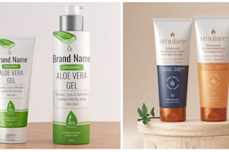create cosmetic label design and cosmetic packaging design