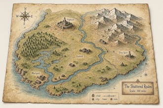 do fantasy map design for games, fantasy worlds, and rpg projects