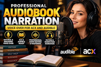 narrate your audiobook with professional voice over for acx and audible