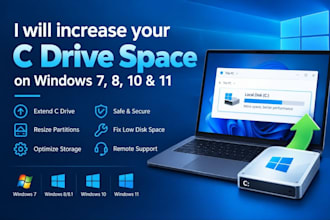 increase your c drive space on windows 7, 8, 10, and 11