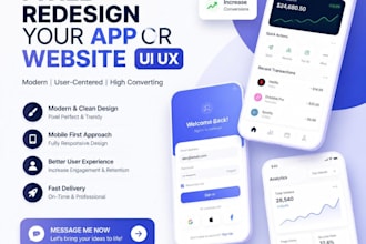 redesign your mobile app or website UI UX professionally