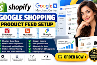 setup shopify google shopping merchant center product feed simprosys multifeed