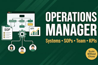 be your operations manager, streamline business processes and sops
