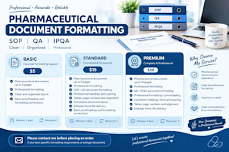 create and format professional pharmaceutical documents