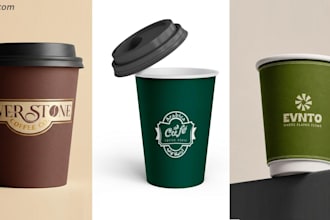 design coffee cup, ice cream, paper cup and packaging