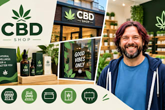 create cbd retail displays, store signs and branded shop graphics design
