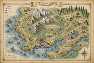 design custom dnd battle maps, rpg maps or fantasy maps