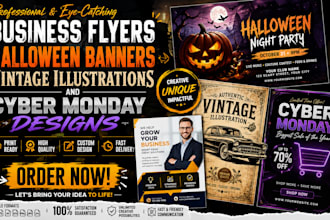 design halloween banners  business flyers vintage illustrations christmas