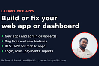 build or fix your laravel web app or admin dashboard