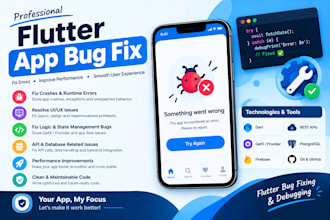 professionally debug and fix bugs in your flutter app