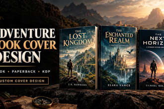 design a cinematic adventure book cover
