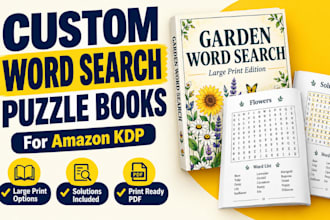 create a custom word search puzzle books for amazon KDP