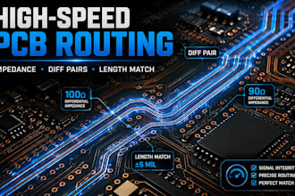 high speed pcb routing with impedance control, differential pairs, length match