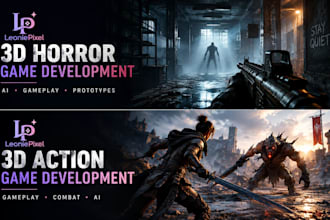 develop 3d action or horror game in unity with custom game play