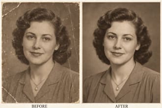 restore old damaged photos and repair scratches with ai