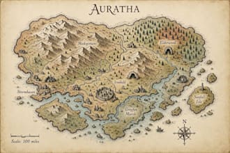 make fantasy world, regional city, cartography and  dnd campaign map