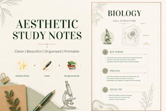 design aesthetic study notes and format documents in canva and ms word