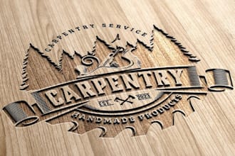 create a custom wood logo, timber mill, or craft identity