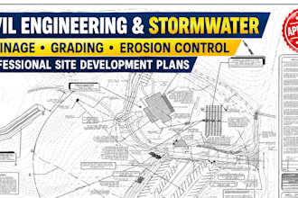 do civil engineering, city permit, drainage, stormwater and hydrology plans