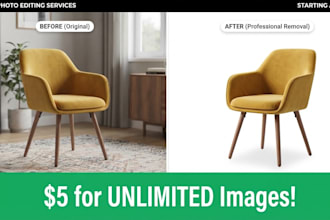 professionally remove background and unwanted objects from images