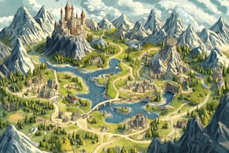 illustration a fantasy map illustration