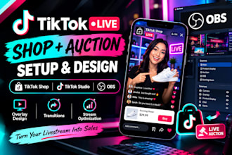 setup tiktok shop tiktok live auction tiktok studio obs overlay
