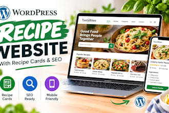 build a wordpress recipe website with recipe cards and SEO