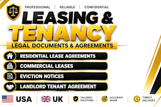 draft a commercial, residential lease agreement, eviction notices, landlord docs