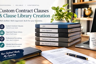 draft custom contract clauses and clause library