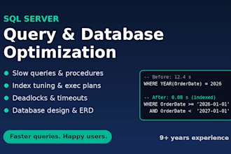 optimize sql server queries and database performance