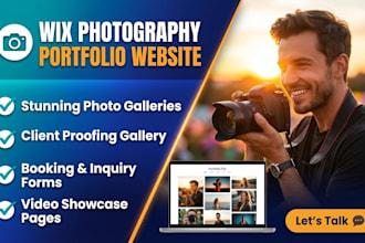 build a wix photographer or videographer portfolio site with bookings