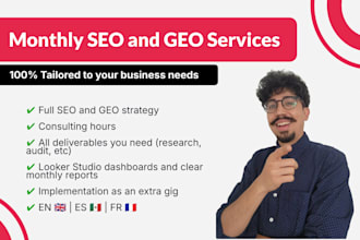 provide monthly SEO and GEO optimization