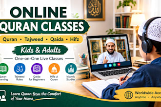 teach quran online with tajweed, qaida, nazra and hifz