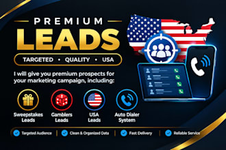 give premium sweeps leads, gamblers leads, usa leads, auto dialer system