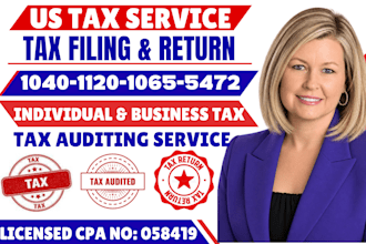 do US tax filing, tax return, tax filing for 1040, 1040nr, 1120, 1065, 5472