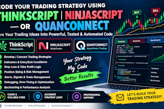 code strategy using thinkscript, ninjascript or quanconnect